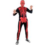 Fantasia de Halloween Adulto Esqueleto Vermelho Com Mascara - Sulamericana