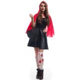 Fantasia de Halloween Adulto Feminina Chapeuzinho Vermelho Zumbi Com Cesta - Fantasias carol fsp