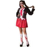 Fantasia de Halloween Adulto Feminino Colegial Zumbi Com Meias - Fantasias carol fsp