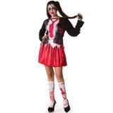 Fantasia de Halloween Adulto Feminino Colegial Zumbi Com Meias - Fantasias carol fsp