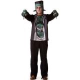 Fantasia de Halloween Adulto Masculino Frankenstein Monstro Verde Com Gorro - Fantasias carol fsp