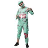 Fantasia de Halloween Cirurgião Zumbi Adulto Com Mascara e Touca - Fantasias carol fsp