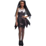 Fantasia de Halloween Feminina Adulto Freira do Mal Com Véu - Fantasias carol fsp