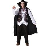 Fantasia de Halloween Masculina Adulto Vampiro de Luxo Com Capa e Dentadura - Fantasias carol fsp
