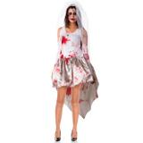 Fantasia de Halloween Noiva Cadaver Emily Adulto Com Véu e Luvas - Fantasias carol fsp