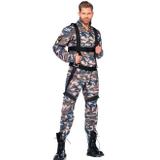 Fantasia de Pára-quedista Militar Adulto Masculino com Arnês - Fantasias carol le
