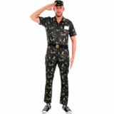 Fantasia de Soldado Militar Exército de Luxo Com Quepe Adulto Masculino - Sulamericana
