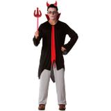 Fantasia Diabo Adulto Masculina Halloween Diabinho Com Chifres e Tridente - Fantasias carol fsp