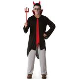 Fantasia Diabo Adulto Masculina Halloween Diabinho Com Chifres e Tridente - Fantasias carol fsp