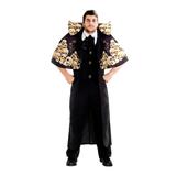 Fantasia Dracula Caveira Luxo Adulto - Halloween