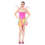 Fantasia Fada Adulto Arco Iris - Carnaval