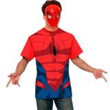 Fantasia Homem Aranha Adulto Camisa Casual Original Com Máscara - Rubies
