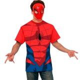 Fantasia Homem Aranha Adulto Camisa Casual Original Com Máscara - Rubies