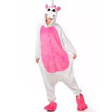 Fantasia Macacão de Unicórnio Kigurumi Adulto Branco e Rosa Com Gorro - Fantasias carol na
