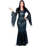 Fantasia Morticia Addans Adulto Luxo Halloween - Sulamericana