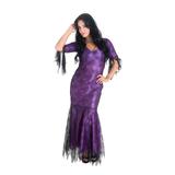 Fantasia Morticia Nova Roxa Adulto - Halloween