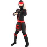 Fantasia Ninja Preto Infantil de Luxo Com Musculatura - Sulamericana