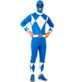 Fantasia Power Rangers Adulto Mighty Morphin Azul Luxo - Sulamericana