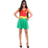 Fantasia Robin Adulto Feminina Com Máscara Verão - Sulamericana