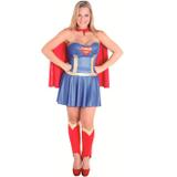 Fantasia Super Mulher Adulto de Luxo Completa Com Capa Sulamericana