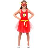 Fantasia The Flash Feminino Infantil Com Máscara DC Heroínas - Sulamericana