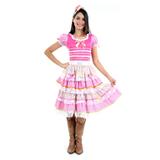 Fantasia Vestido Junina Flores Adulto - Festa Junina