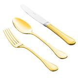 Faqueiro 101 Pcs De Aço Inox De Pvd Dourado S/Estojo De Madeira Avalon - Wolff