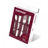Faqueiro 24 Peças Caixa Compacta Aço Inox Verão Cinza Martinazzo Cinza