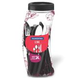 Faqueiro 24 Peças Leme Preto Aço Inox 23198031 Tramontina