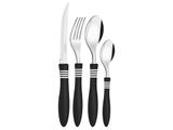 Faqueiro 24pc cor e cor preto sortidos com laminas de aco inox e cabo de polipropileno tramontina