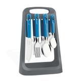 Faqueiro 25 Peças Inox com Suporte Plástico Oasis Tramontina 23198120 Azul