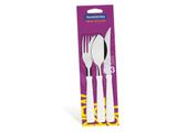 Faqueiro 3 pcs new kolor branco sortidos com laminas de aco inox e cabos de polipropileno tramontina