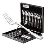 Faqueiro 48 Peças Aço Inox com Estojo de Madeira Oxford Rojemac