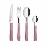 Faqueiro com 25 peças em Pote - Rosa - Simonaggio
