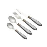 Faqueiro em inox Lyor mother pearl 24 peças cinza