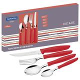 Faqueiro Inox 24 Peças Plenus Vermelho 23498702 Tramontina