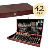 Faqueiro Inox 42 Pçs Maleta Estojo Cozinha Talheres Faca Colher Garfo - Braslu