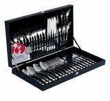 Faqueiro Inox Liso com Estojo em Madeira 42pc Euro Home - FQM352-PM-090