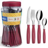 Faqueiro Itaparica Pote 24 Peças Vermelho 6000/752 Brinox