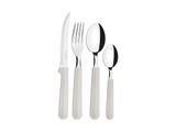 Faqueiro off white em aço inox e cabo polipro com facas p chur com acess multiuso 27 pc tramontina