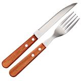 Faqueiro para Churrasco 12pcs Cabo de Madeira Euro Home