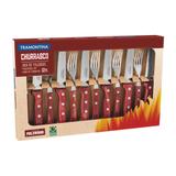 Faqueiro Para Churrasco Tramontina 21198776 12 Peças Inox E Madeira