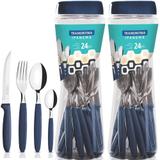 Faqueiro Talheres Aço Inox Tramontina Ipanema 48 Peças Azul - Tramontina - kits