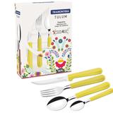 Faqueiro Tramontina 23299280 Em Aço Inox Tulum Amarelo 16 Peças