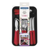 Faqueiro Tramontina 23299783 Tulum Aço Inox 25 Peças Vermelho