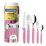 Faqueiro Tramontina Ipanema Aço Inox 30 Peças Rosa Claro