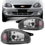 Farol Corsa Hatch Sedan Pick up Wagon Wind 94 a 02 Classic 03 a 10 Máscara Negra - Prime