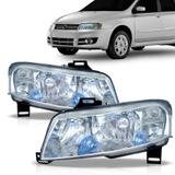 Farol Fiat Stilo 2002 A 2008 Cromado Com Farol Milha Aux - Sp acessórios