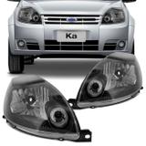 Farol Ford Ka 2008 2009 2010 2011 2012 2013 Mascara Negra Foco Simples - Prime