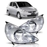 Farol Honda Fit 2003 A 2008 Cromado - Sp acessórios